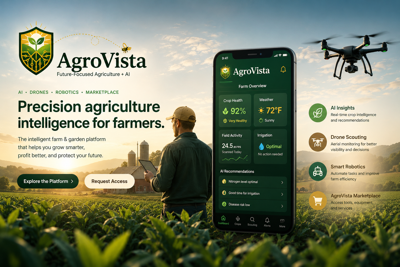 AgroVista AI agriculture diagnostics preview