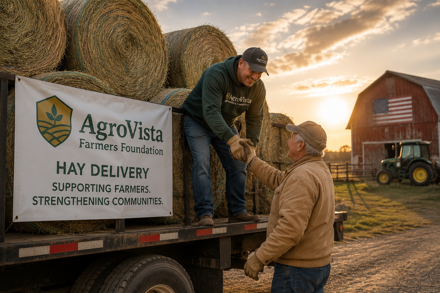 Hay delivery and drought support for farms